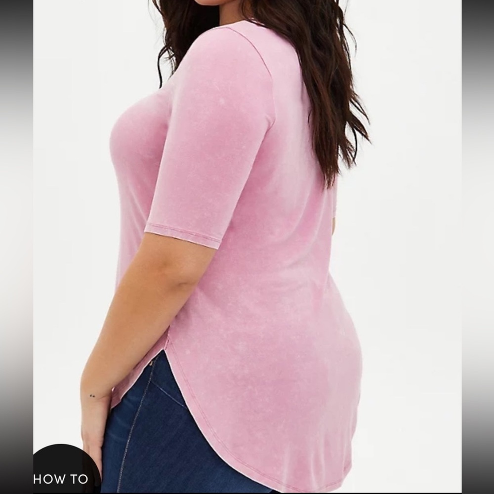 Torrid Blush Mineral Wash Tunic Tee - Picture 3 of 3